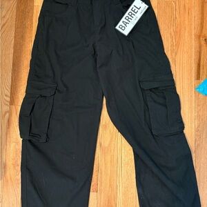refuge Black Wide Leg Cargo Pants